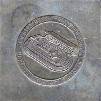 German Athletics Mastery 1949 Embossed Plate copper (6611)